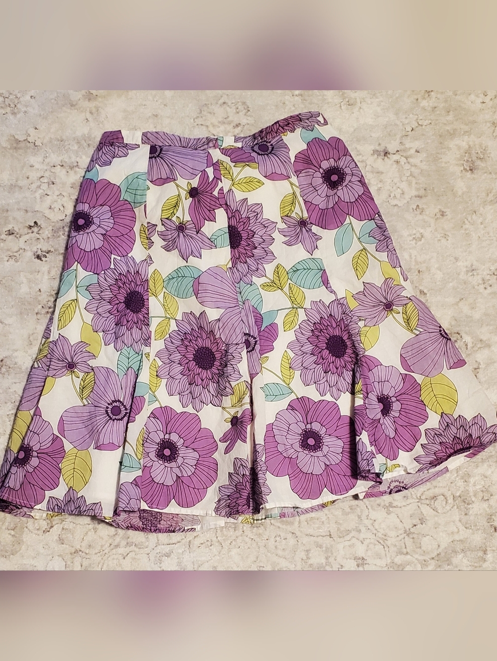 I.N.Studio Women's M Floral Flare Skirt Purple